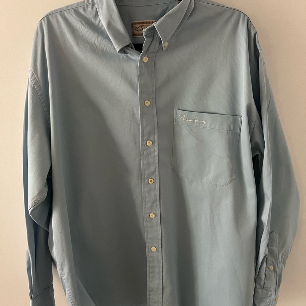 Vintage Burberry Light Blue Casual Button-Down Shirt